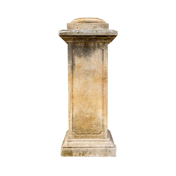 Pair of Italian Limestone Planters with Base