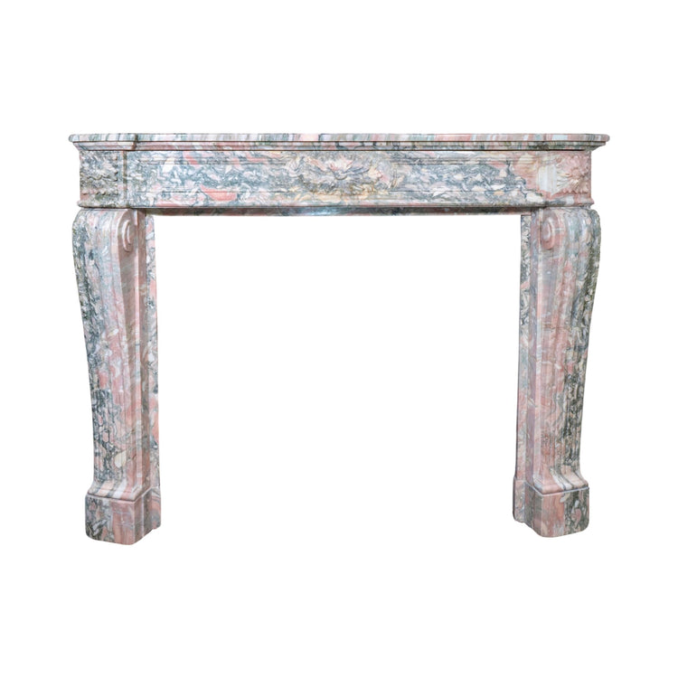 Antique French Rose de Norvege Marble Mantel