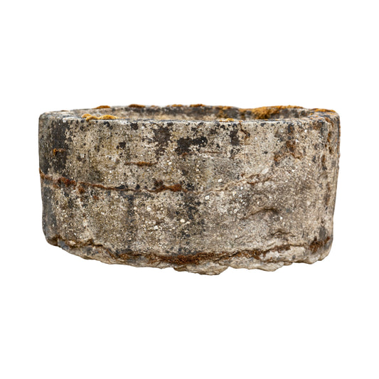 Antique French Limestone Round Trough (V-THZK)