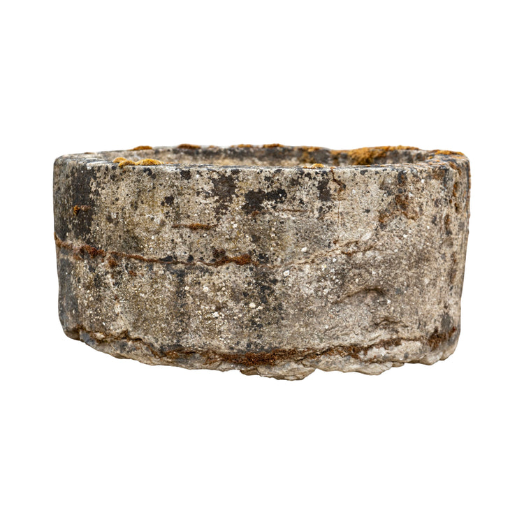 Antique French Limestone Round Trough (V-THZK)