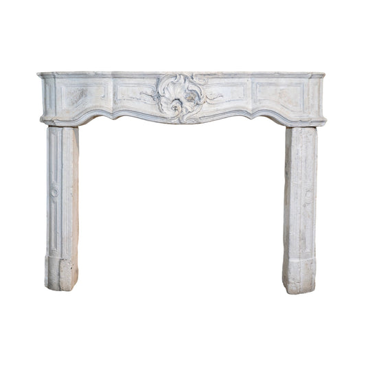 Antique French Limestone Mantel (M-SMLB)