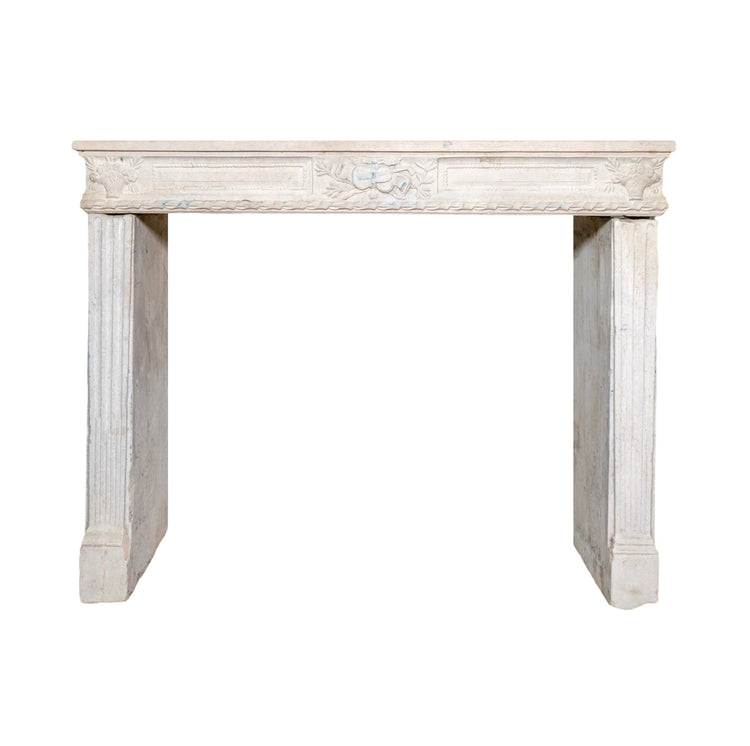 Antique French Limestone Mantel (M-PNJK)