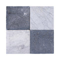Reclaimed Italian Carrara Marble and Belgian Bluestone Checkered Tile Flooring (FL893)