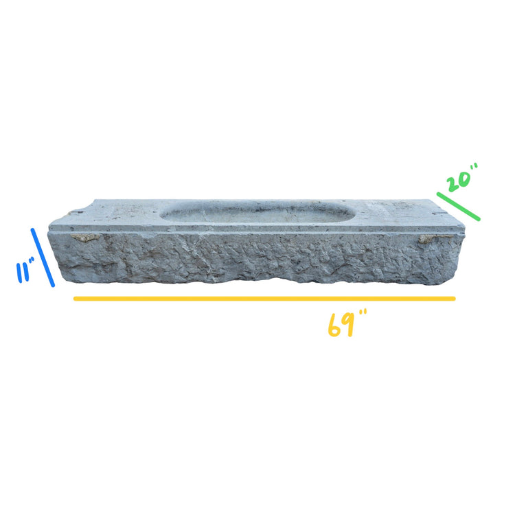 Antique Belgian Bluestone Trough (T-XV38)