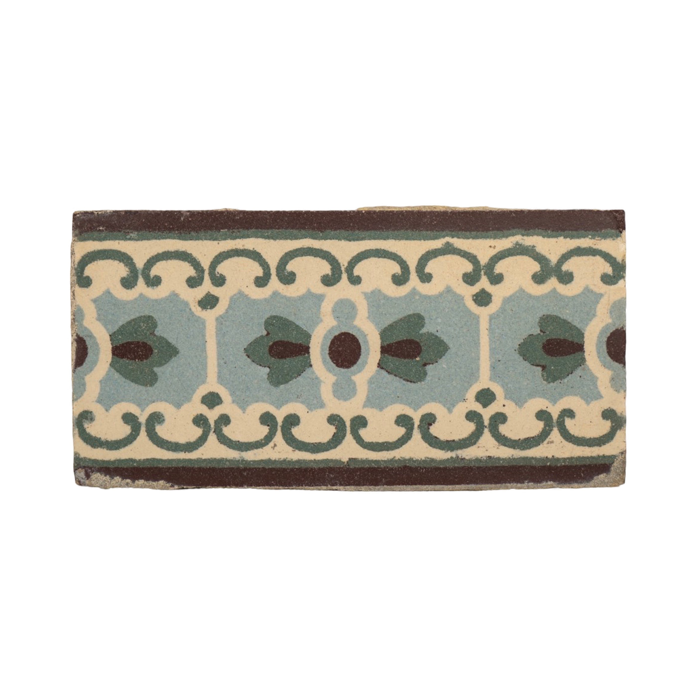 Reclaimed French Encaustic Concrete Border Tile (ET-HGMQ)