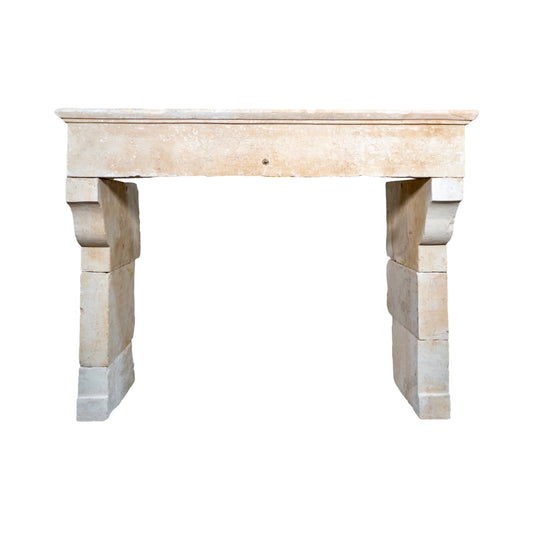 Antique French Limestone Mantel