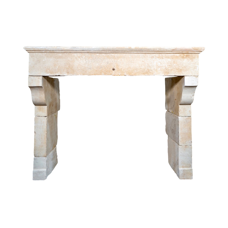 Antique French Limestone Mantel