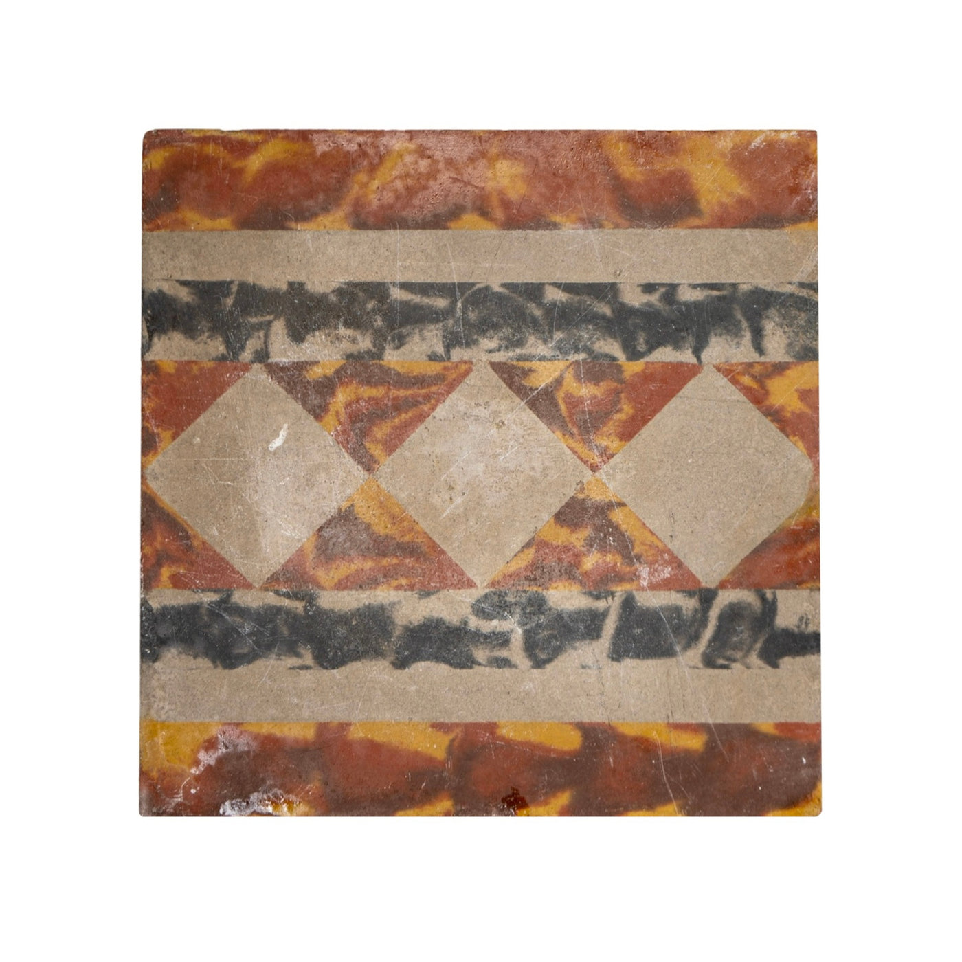 Reclaimed French Encaustic Geometric Concrete Tile (ET-TDQE)
