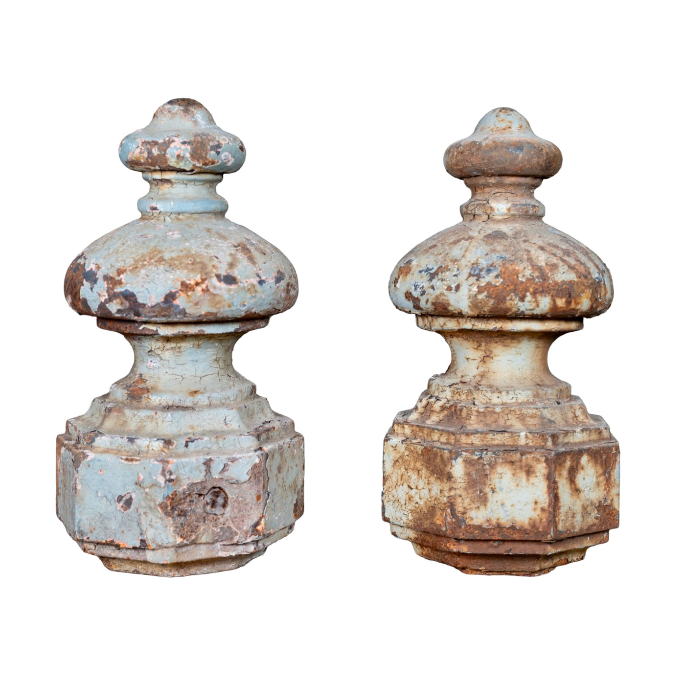 Pair of Antique French Rustic Iron Finials (GE-GYWB)