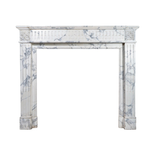 Antique French Arabescato Marble Mantel (M-BHVE)