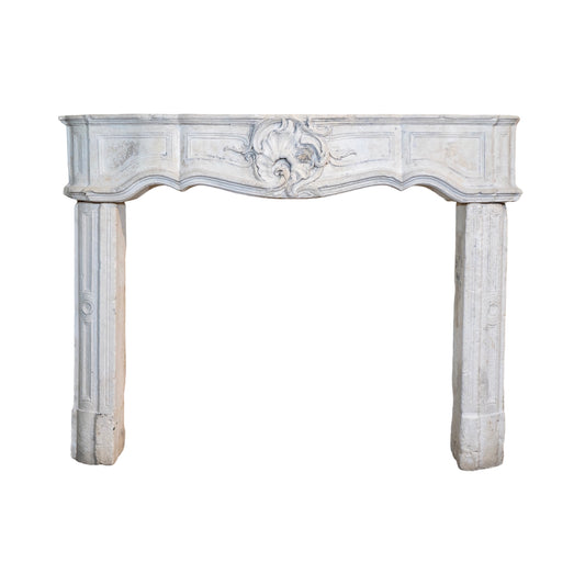 Antique French Limestone Mantel