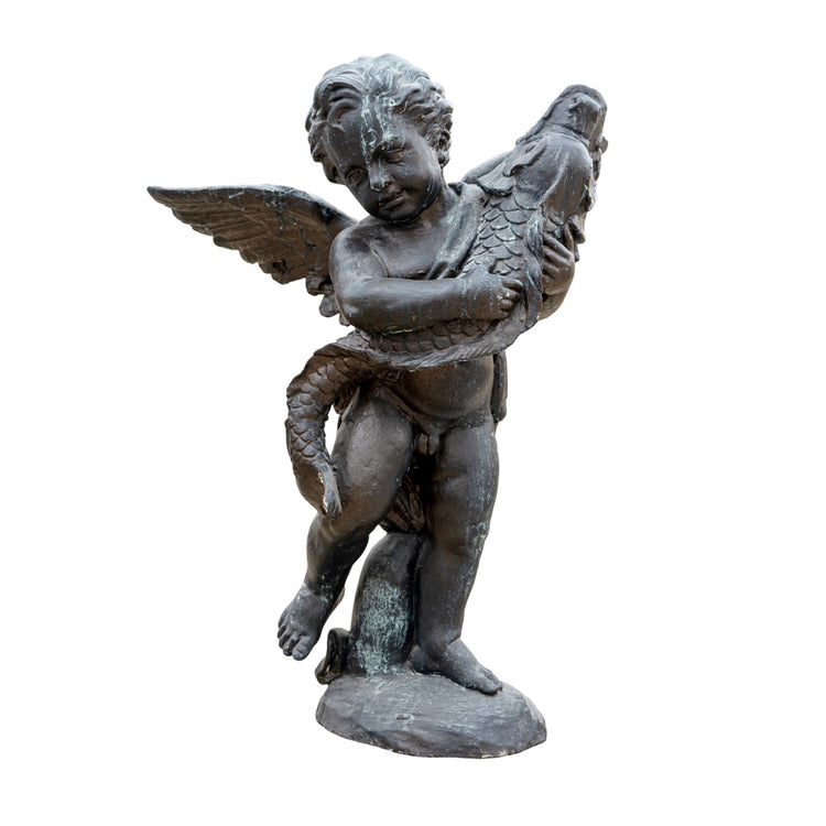 Antique French Bronze Cherub Sculpture