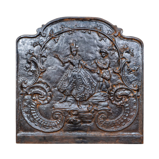 Antique French Iron Fireback (FA-EDBX)