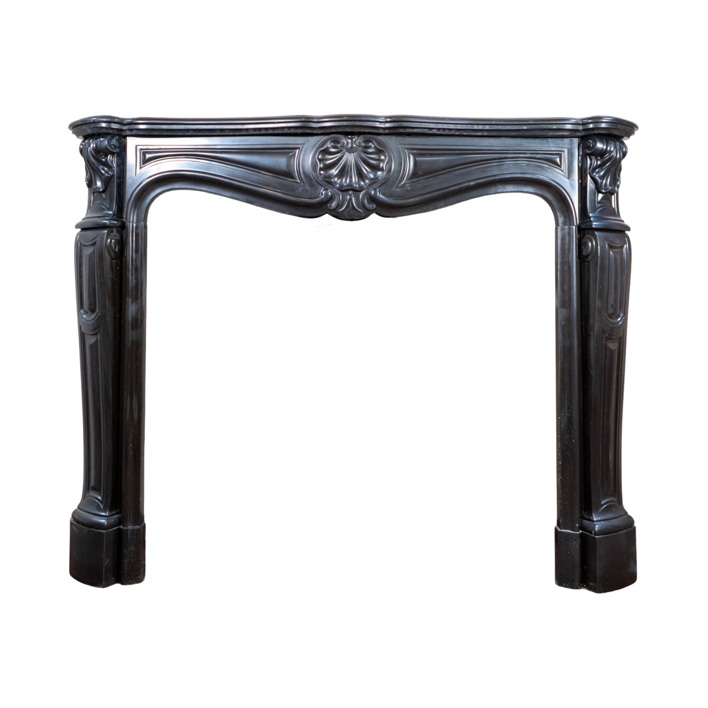 Antique French Noir de Mazy Marble Mantel (M-EFTW)