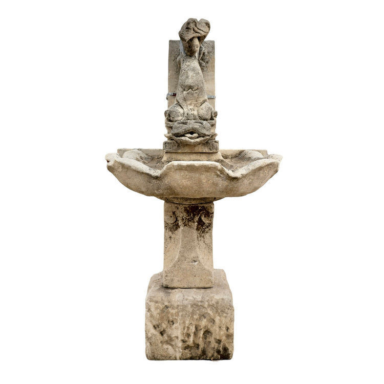 Antique French Limestone Wall Fountain