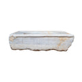 Antique French White Carrara Marble Rectangular Sink (S-JFRC)