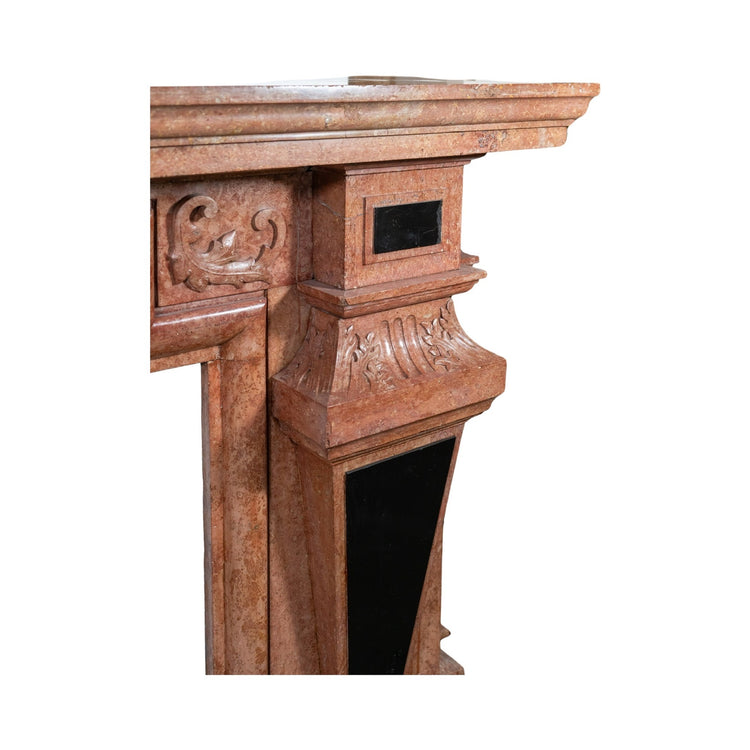 Antique French Domvrena Red Marble Mantel