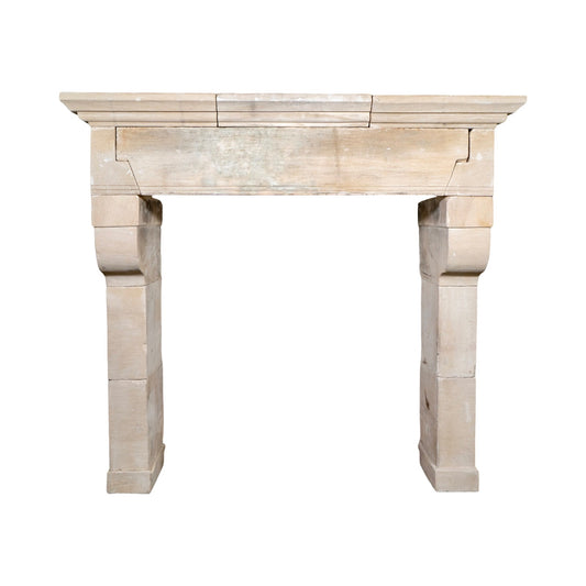 Antique French Limestone Mantel (M-ZPME)