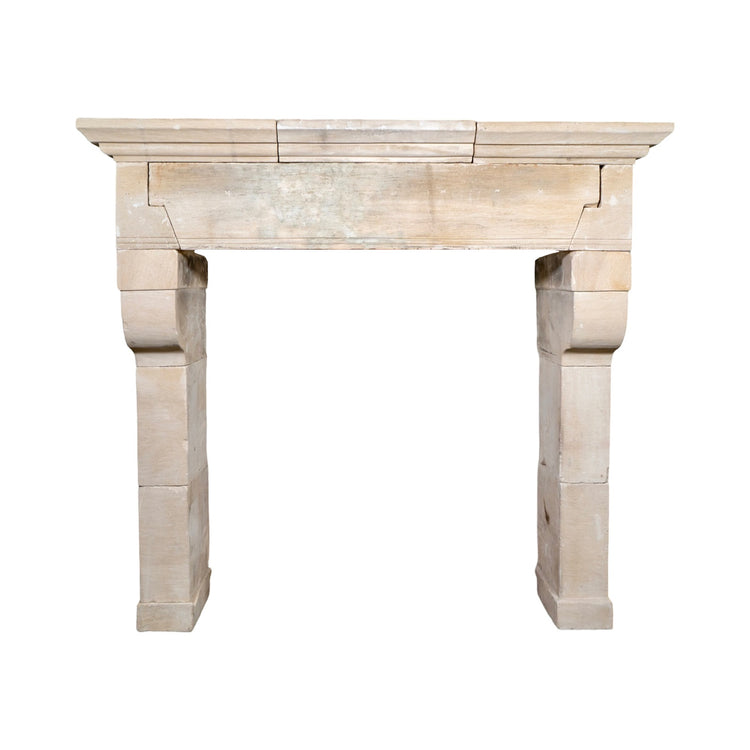 Antique French Limestone Mantel