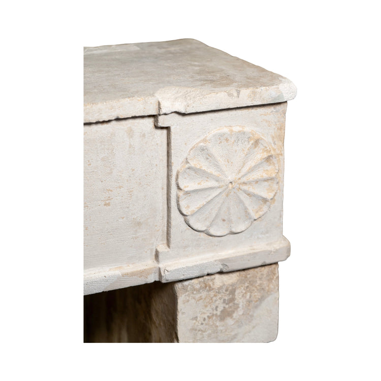 Antique French Limestone Mantel (M-ETPW)