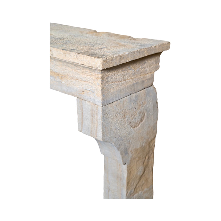 Antique French Limestone Farmhouse Mantel