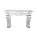 Antique French White Carrara Marble Mantel (M-EVLC)
