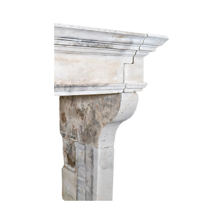 Antique French Limestone Mantel (M-FKHA)