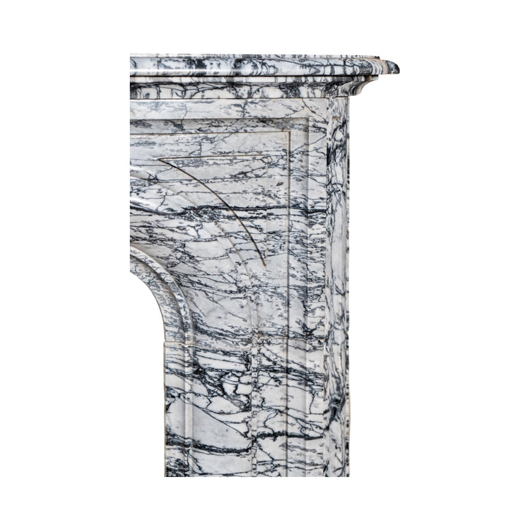 Antique French Bleu Fleuri Marble Mantel