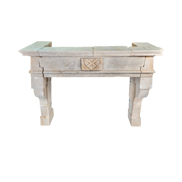 Antique French Limestone Mantel (M-TFGM)