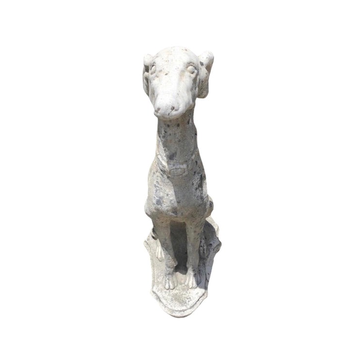 Limestone Whippet Dog Sculpture