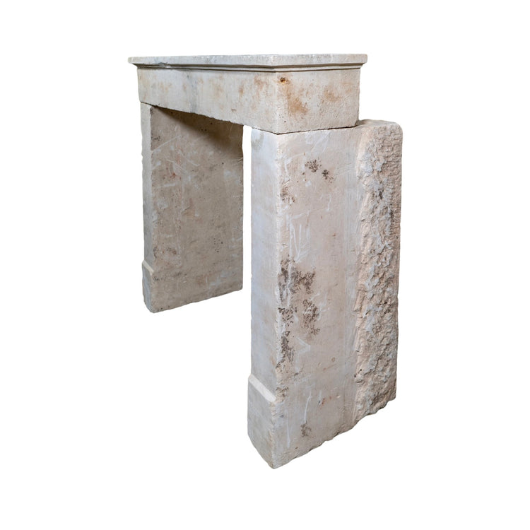 Antique French Limestone Farmhouse Mantel