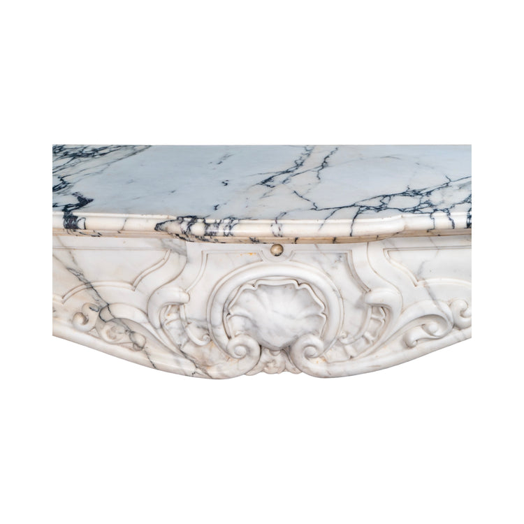 Antique French Statuario Marble Mantel