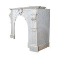 Antique French White Veined Carrara Marble Mantel (M-HREA)