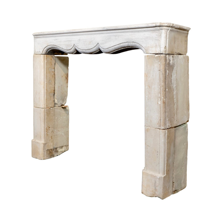 Antique French Limestone Mantel (M-ZQKJ)