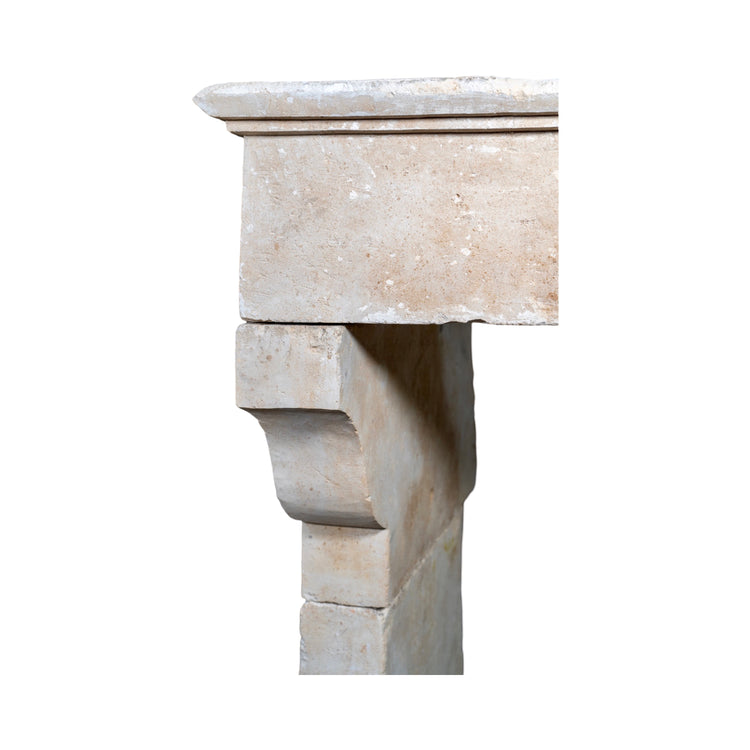 Antique French Limestone Mantel