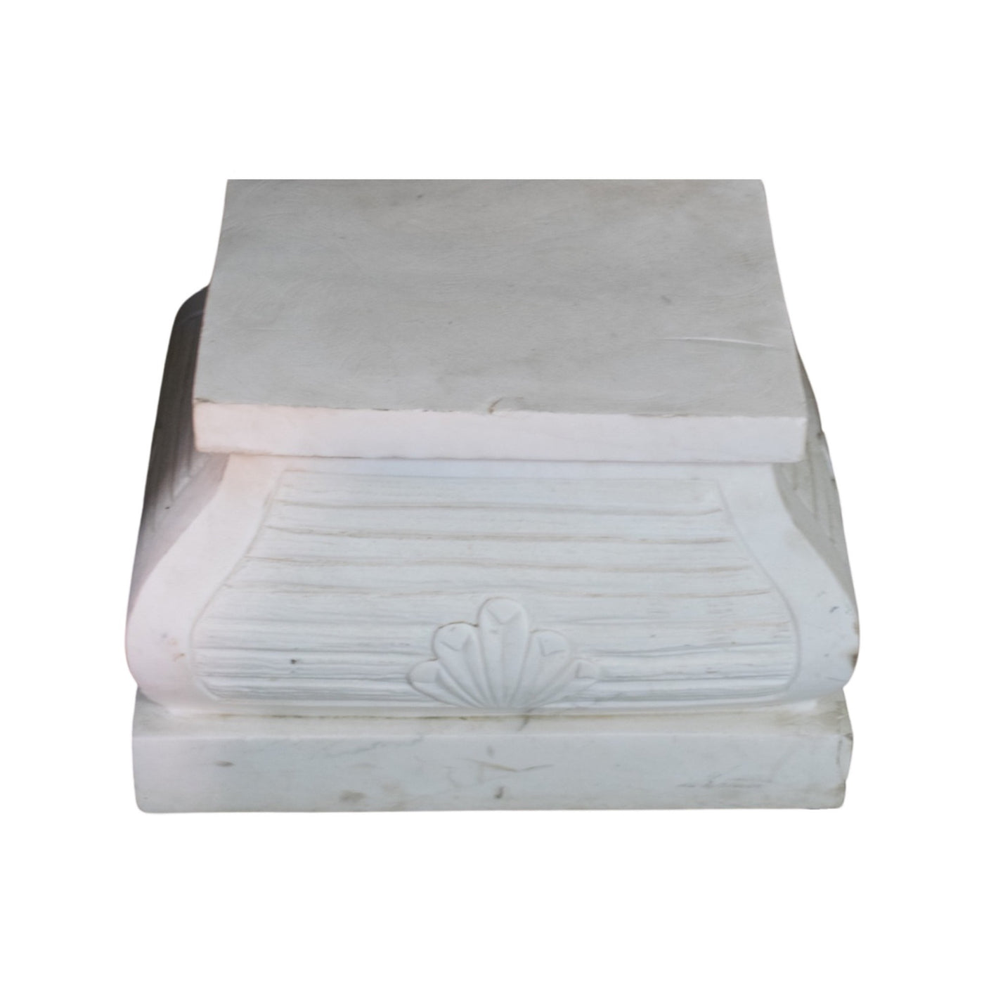 Antique French White Marble Pedestal Base (GE-SDVK)