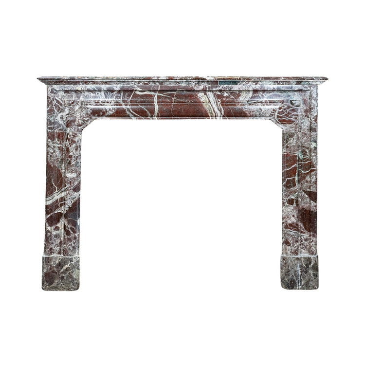 Antique French Red Levanto Marble Mantel