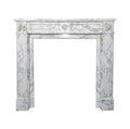 Antique French White Carrara Marble Mantel (M-W2LP)