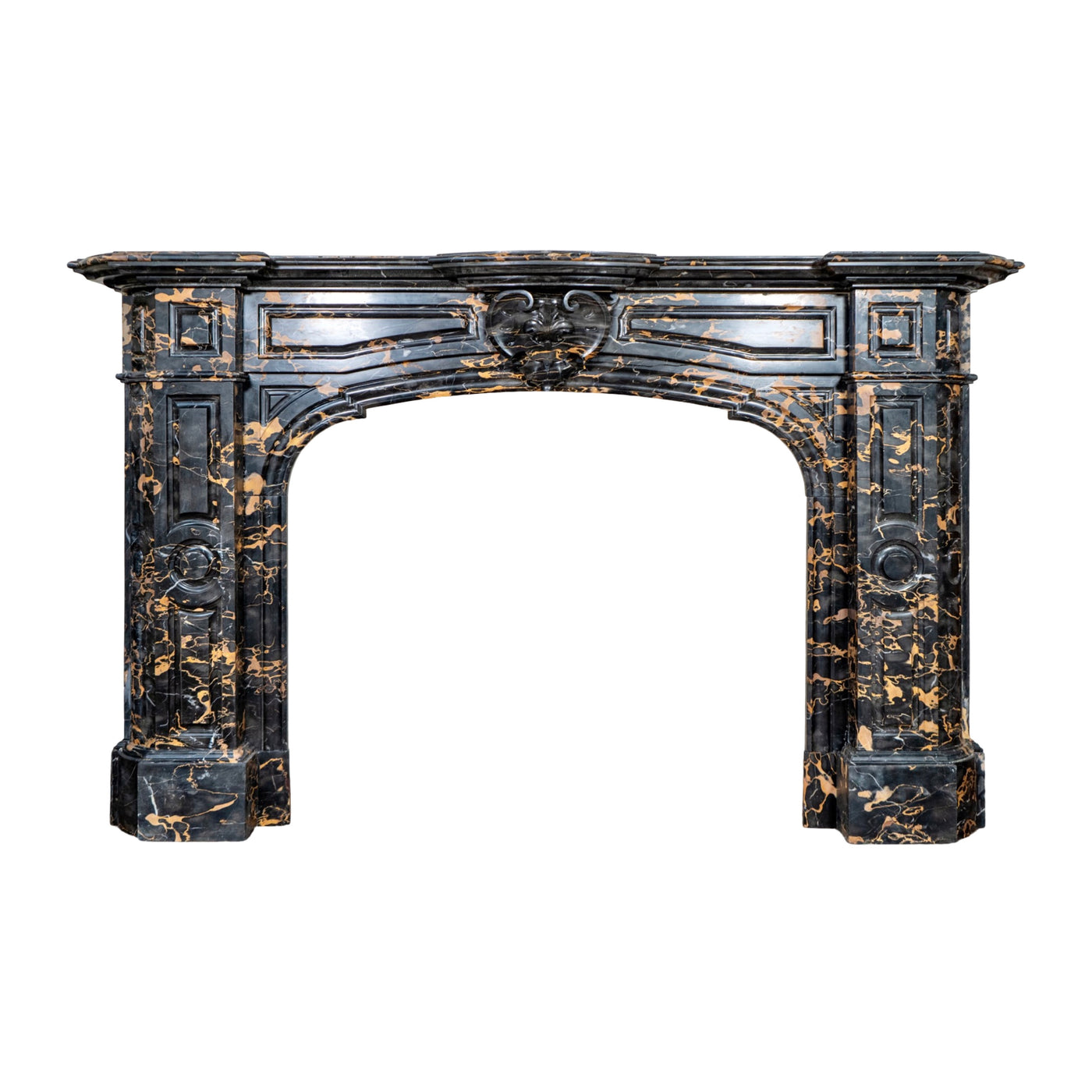 Antique Italian Portoro Black Marble Mantel (M-SALG)