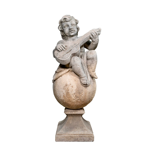 Antique French Limestone Putti Sculpture