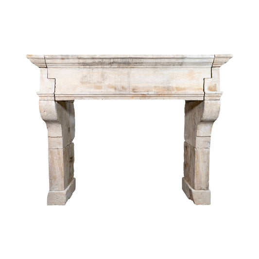 Antique French Limestone Mantel (M-GEBV)