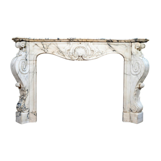 Antique French Statuario Marble Mantel (M-XHZV)