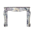 Antique French Villefranche Peach Flower Marble Mantel (MCH1057)