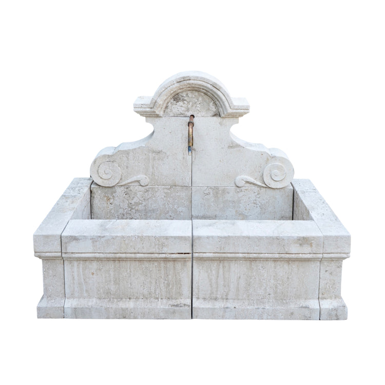 Contemporary French Limestone Wall Fountain