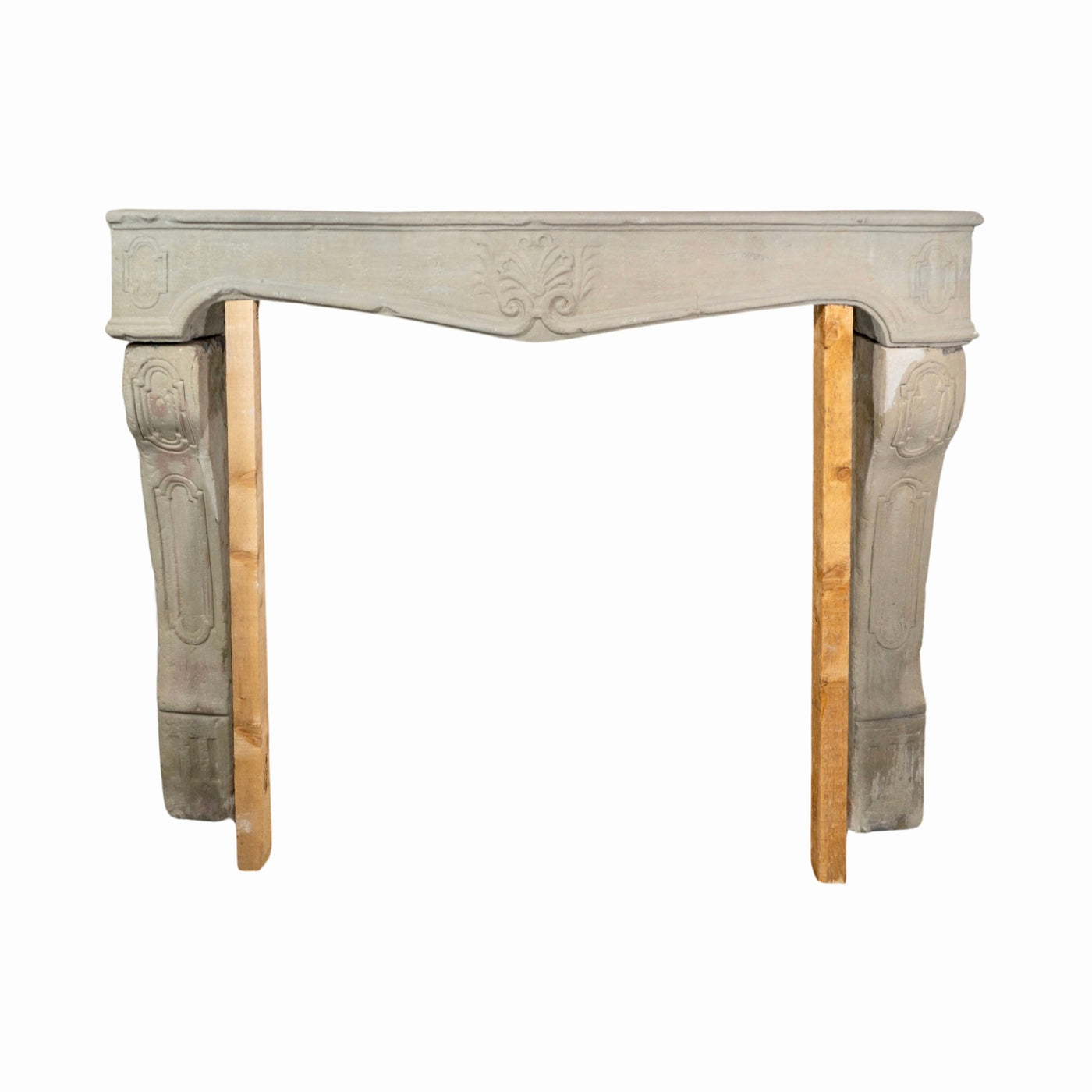 Antique French Limestone Mantel (M-WDVM)