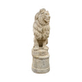 Contemporary French Reconstituted Stone Lion Statue with Base (GE-RADS)