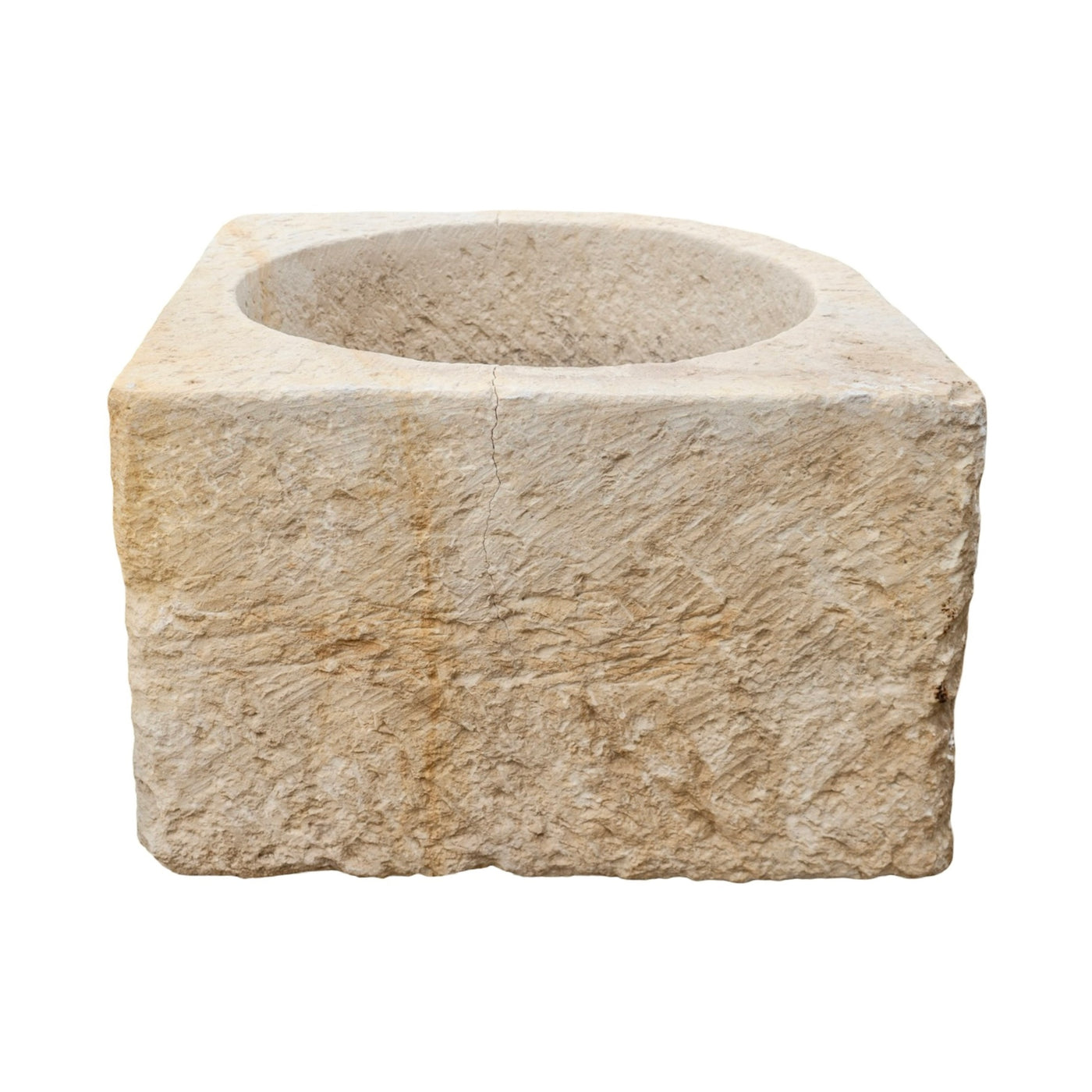 Antique French Limestone Corner Vessel (V-RDGN)