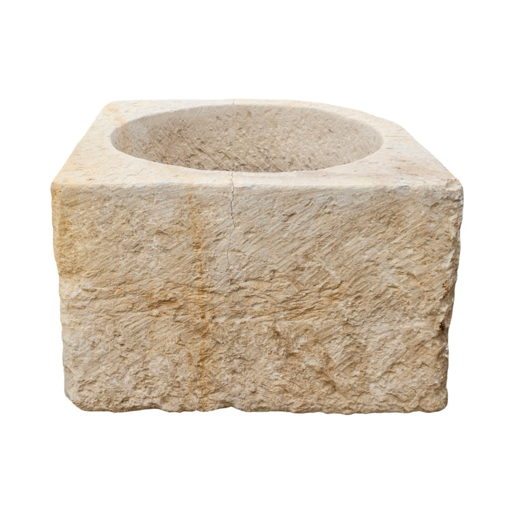 Antique French Limestone Corner Vessel (V-RDGN)