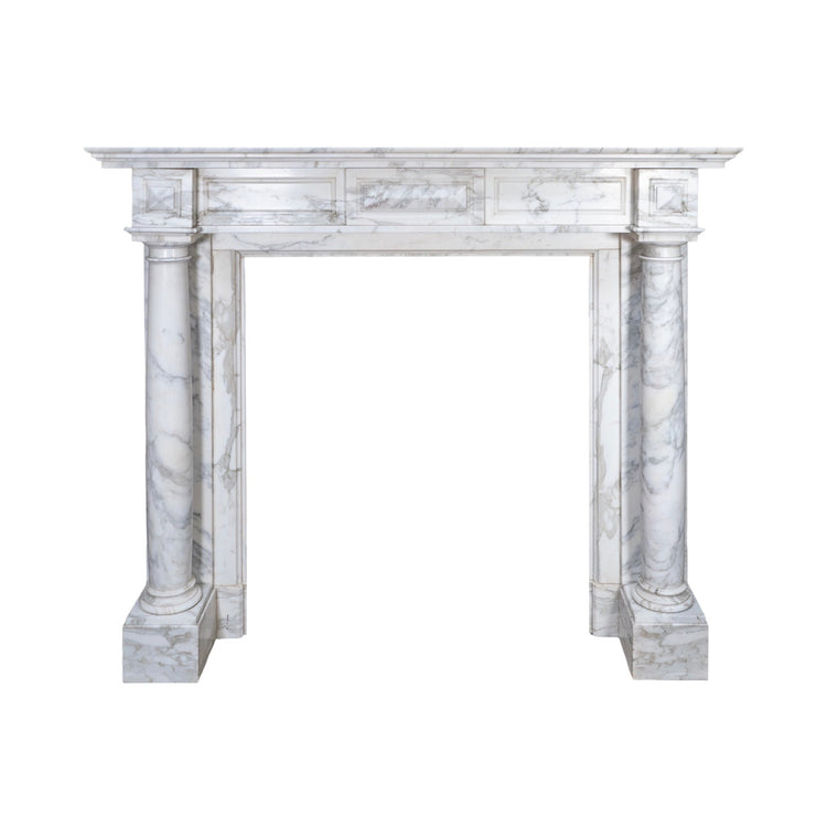 Antique French Arabescato Marble Mantel