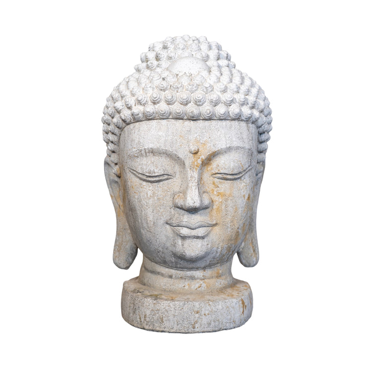 French Granite Composite Buddha Head Sculpture